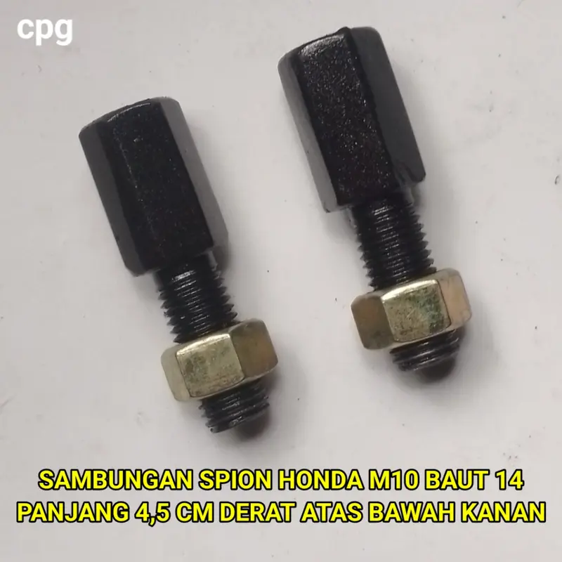 2pc SAMBUNGAN PENINGGI SPION HONDA M10 DERAT BAWAH 14 DERAT ATAS 14 KUNCI 14 PANJANG 4,5 CM cpg07 0