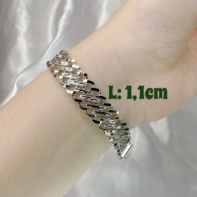 Beli 2 bonus 1 cin2/anting. S03 (09) Gelang rantai cor silver putih perhiasan xuping aksesoris wanita 1