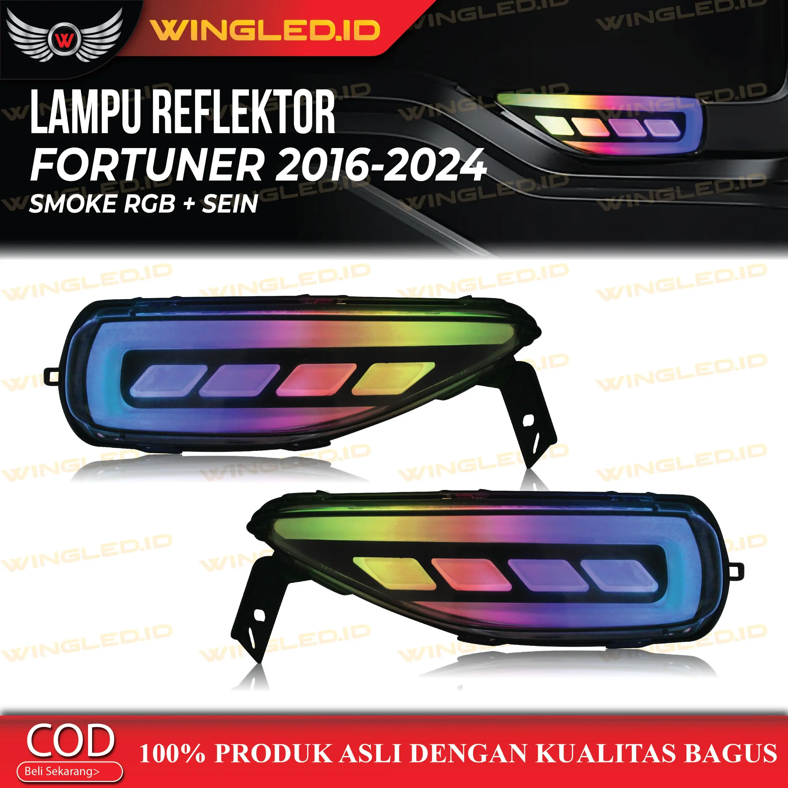 Lampu Reflektor Bumper Belakang All New Fortuner 2016 2017 2018 2019 2020 2021 2022 2023 2024
