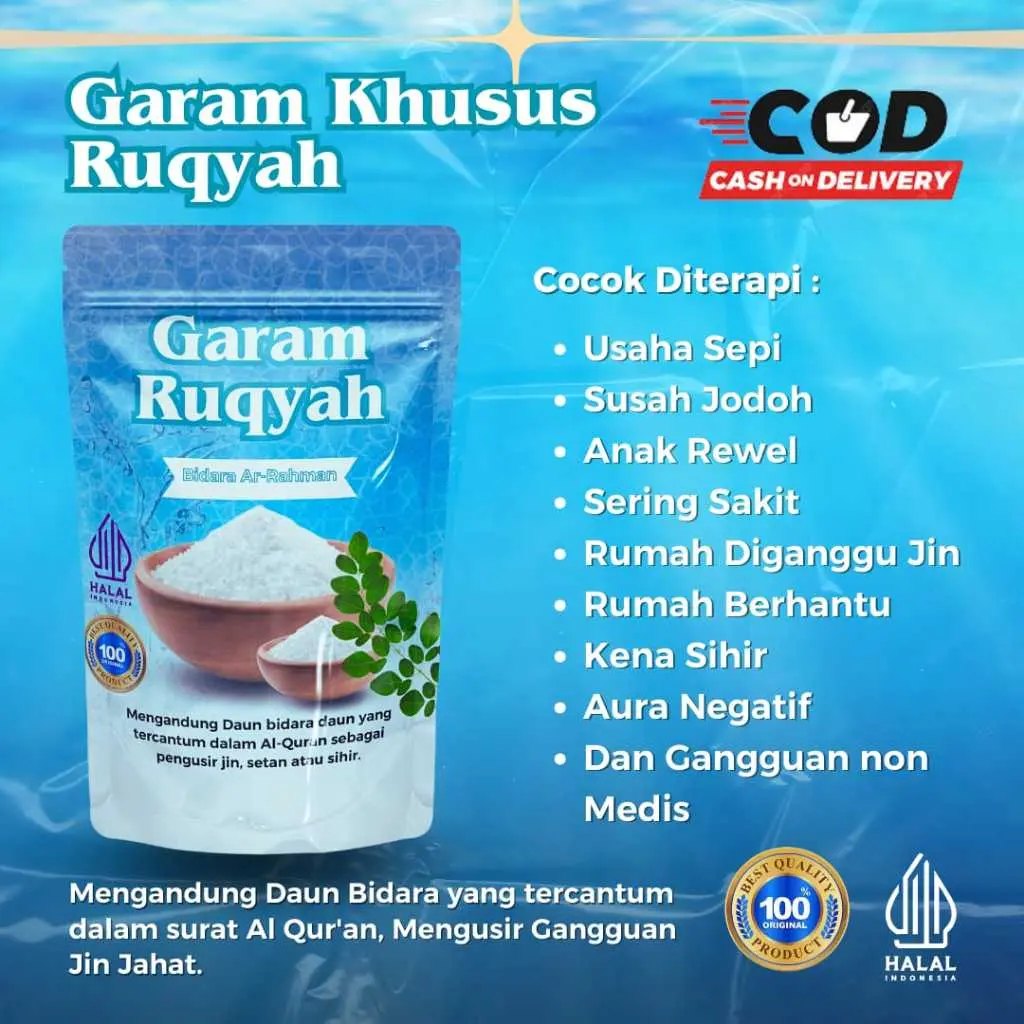100gr garam ruqyah bidara arrohman penangkal penglaris tempat usaha