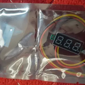 Voltmeter Digital DC 0-40V 0.28in Mini Tanpa Casing Frame 3 Kabel 0-40 Volt