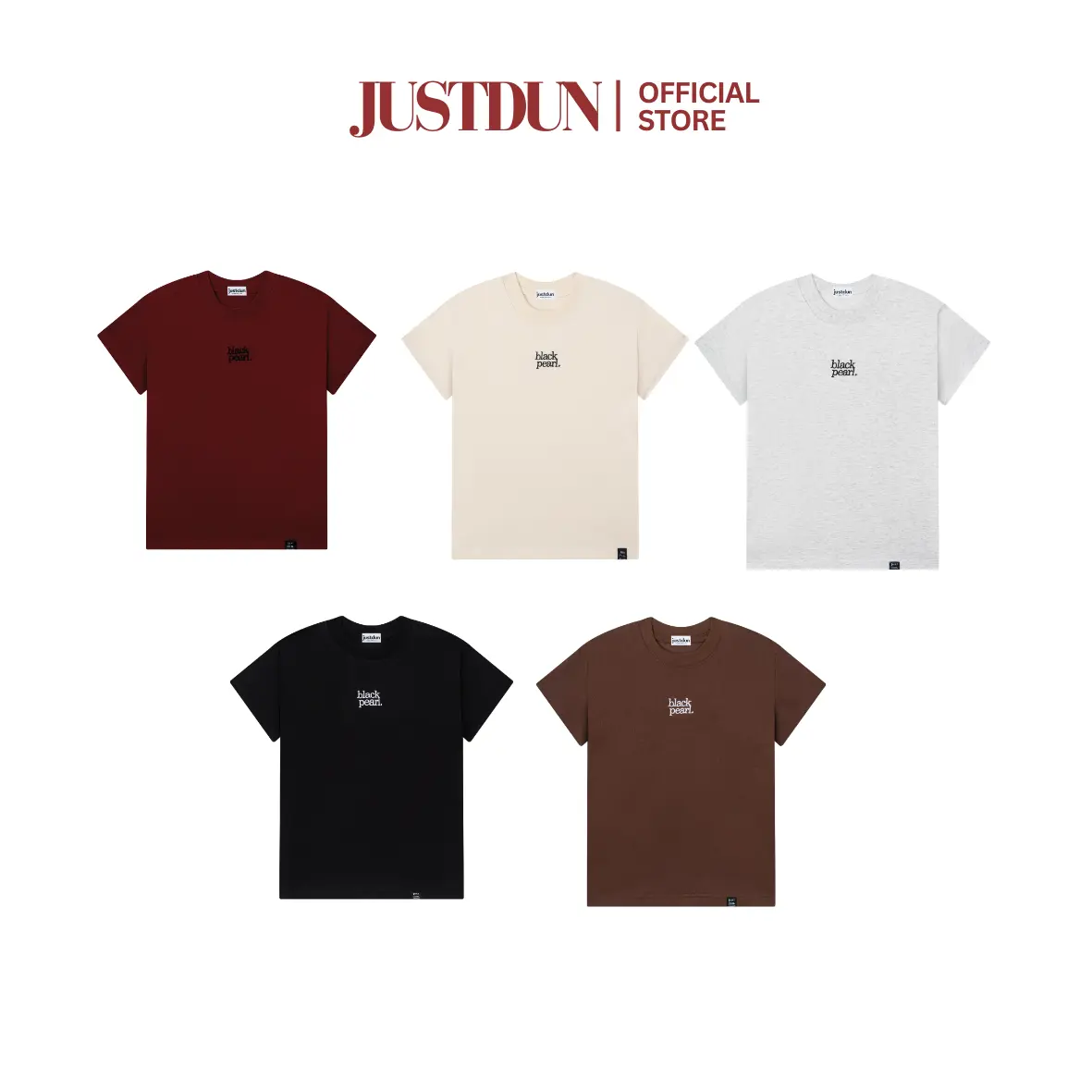 Áo Thun Nữ Baby Tee JUSTDUN B1 – Thêu “BLACK PEARL”, Chất Cotton Mềm Mịn, Co Giãn Nhẹ, Form Gọn Trẻ Trung