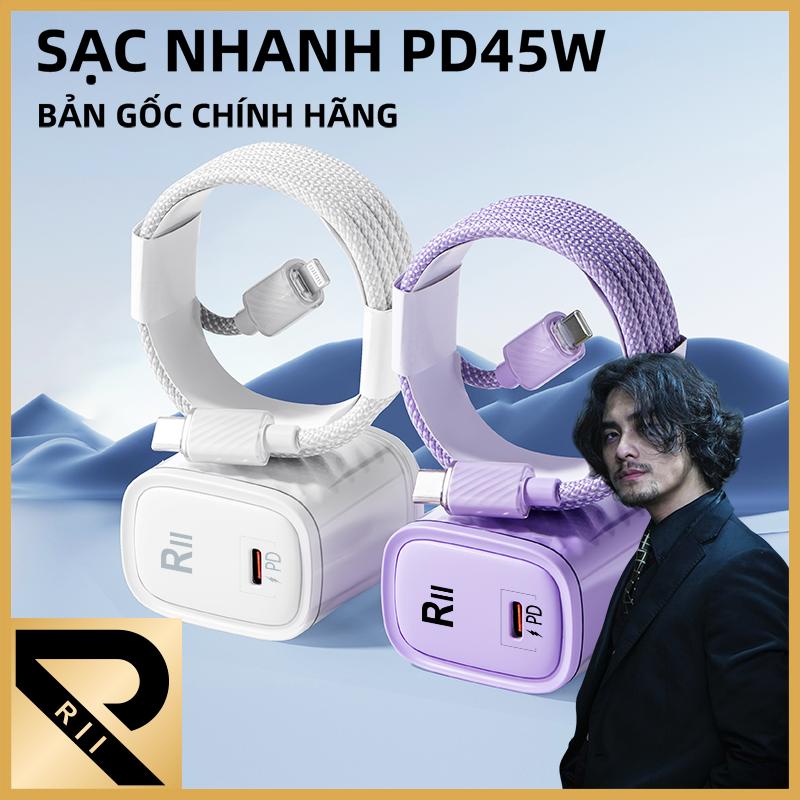 DOÃN CHÍ KIÊN X RII Bộ sạc nhanh PD 45W dây sạc nhanh áp dụng cho iP 16 15 14 13 12 11 Pro Max XS XR X 8 Plus 7 6 Điện thoại Phụ kiện ipad ipod Sạc 30min Lên 75% Pin