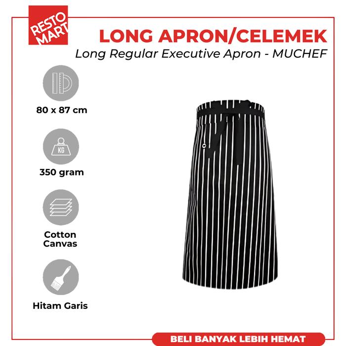 Gambar Long Apron / Celemek MUCHEF Cotton Canvas (1394230) (F7) dari Restomart Kitchen Solution Kota Semarang Tokopedia