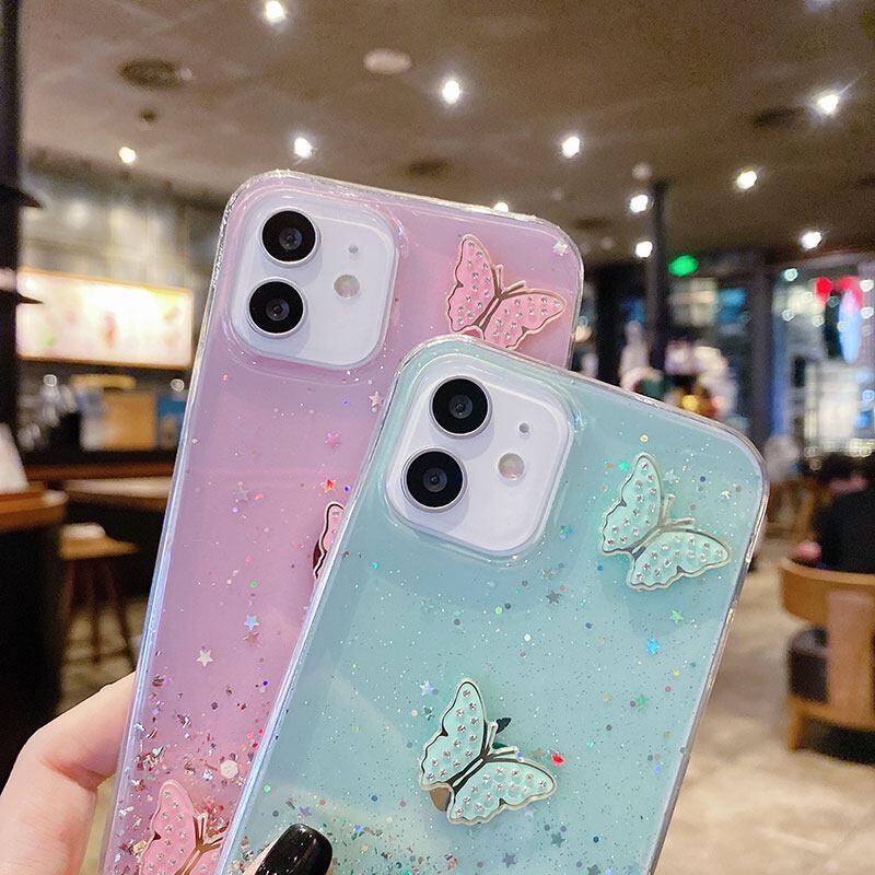 Product Introduction of Soft Casing for Samsung Galaxy A34 A54 5G A14 4G A24 Beautiful Shiny Starry Sky with Butterfly Trinkets Silicone Soft Phone Case Cover 14