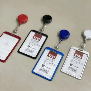 Tempat Id card name tag Casing ID Card Case Alumunium Besi Dengan Yoyo 1 Set Warna