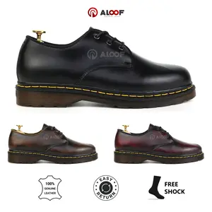 38-45 Aloof DELOW Sepatu Pria Kulit Asli Formal Oxford Docmart Shoes Hitam Pantofel Kasual