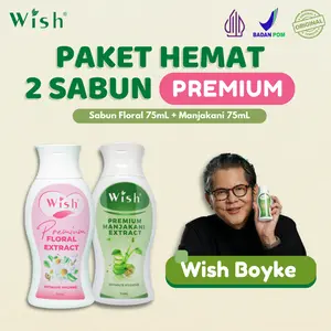 Paket Hemat 2 Sabun Kewanitaan Premium - Manjakani 75mL & Floral 75mL membersihkan, atasi Bau & Gatal by Wish Boyke