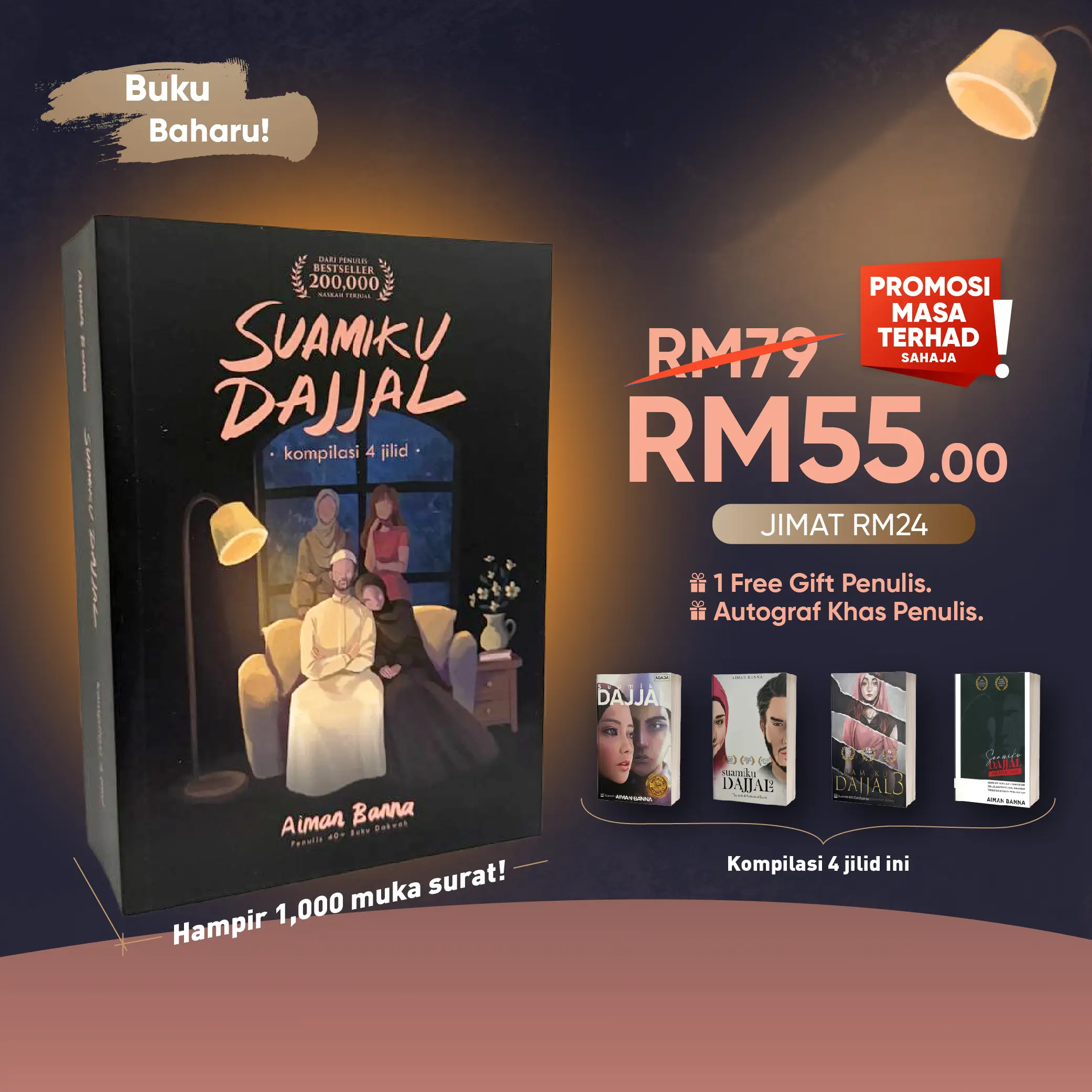 Suamiku Dajjal: Kompilasi 4 Jilid Novel, Hampir 1000 Muka Surat Tebal. Buku Novel Terbaik
