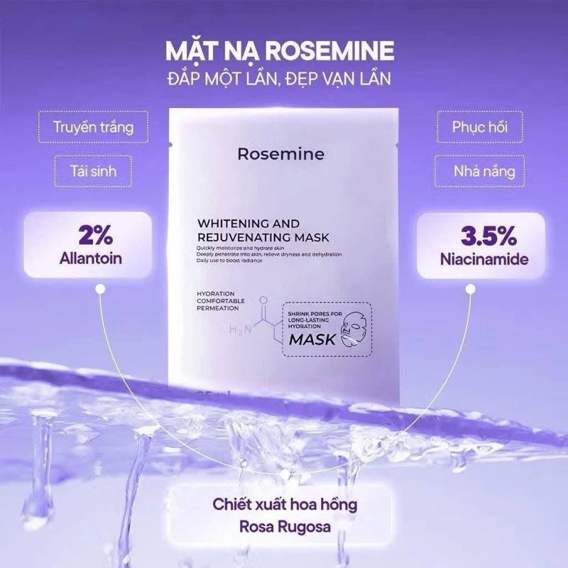  Mặt Nạ Rosemine dưỡng trắng Whitening And Rejuvenating Mask 25ml 