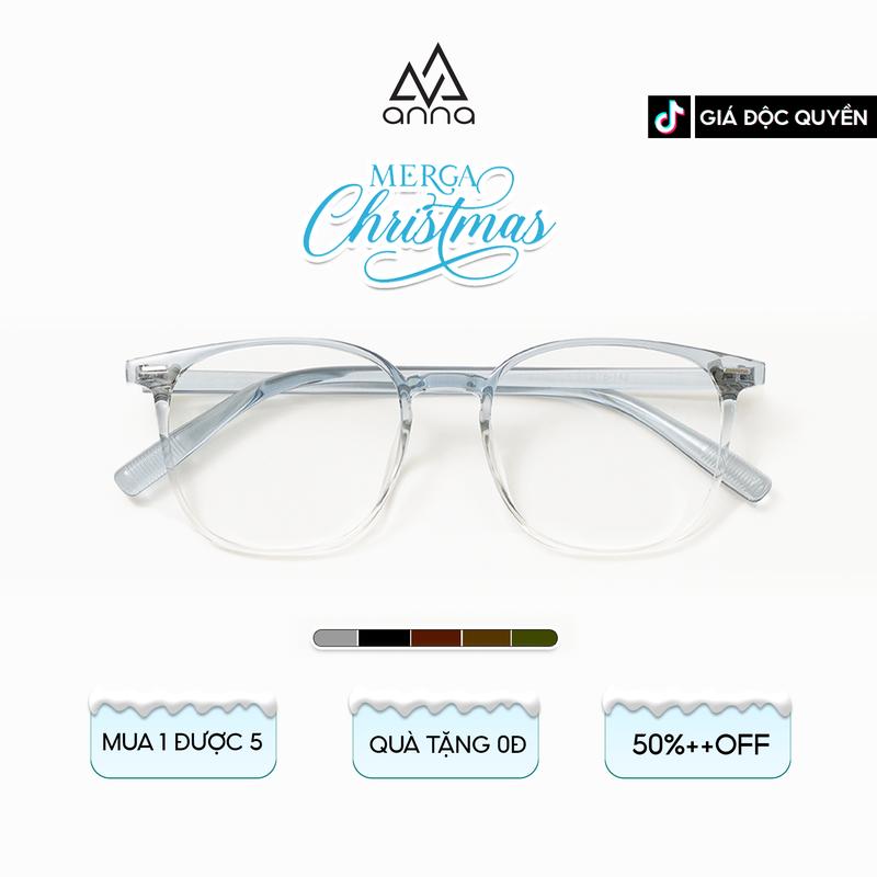 Gọng kính cận thời trang ANNA dáng tròn mắt to thời trang cá tính chất liệu nhựa dẻo OL 27023
