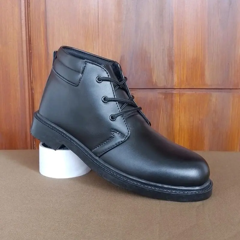 Sepatu Pdh Kerja Pria Formal Tali 3 Busa Hitam Dop Dinas Kantoran Dan Lapangan Security Polisi ASN PNS TNI Polri instansi Resmi Murah Berkualitas dan Antiselip Pantofel Shoes Karet 1