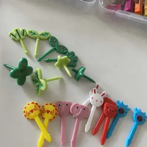 GrosirMart Tusukan Bento Garpu Bento Buah Motif Kacamata Foodpicks Tools Dekorasi Bento