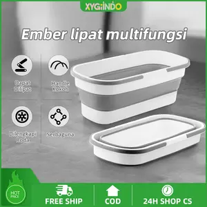 MeHaa Ember Lipat Multifungsi Putih Elegan - Serbaguna untuk Cuci Pakaian & Mainan Anak - Desain Lipat Praktis & Ringan - Dilengkapi Handle Kokoh & Roda Mini - Cocok untuk Rumah Minimalis & Apartemen/Kosan