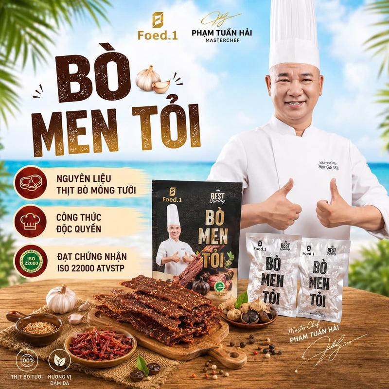 Chef Hải ft KOC - Bò Men Tỏi Đen Sấy Dẻo Bếp Chef Hải (200g) - MasterChef Phạm Tuấn Hải