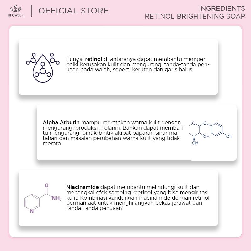 HIQWEEN SKIN NUTRITION PAKET PENGHILANG FLEK SABUN RETINOL + RETINOL NIGHT GEL SABUN CUCI MUKA WAJAH FACE FACIAL WASH RETINOL Membersihkan Mengencangkan Mencerahkan 3