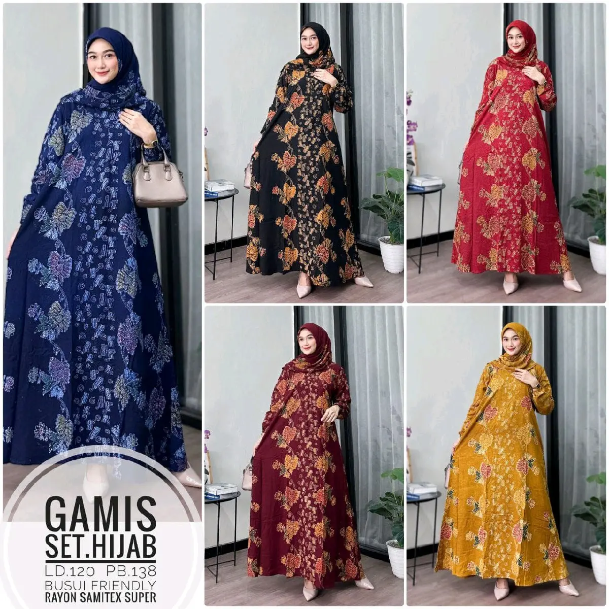 GAMIS BATIK SET HIJAB  CAP LD 120 pb 138BABARPINDO BUSUI FRIENDLY SETORJOAN MURAH BISA COD Rayon Cantik Muslim Nyaman Tebal