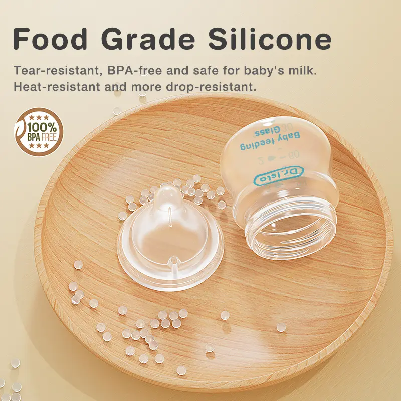 Dr.isla GB01 Botol Susu Bayi Anti Jatuh Bahan PP Tahan Panas Tinggi Dot Terbaru Desain Aliran Lambat Anti Tersedak Silikon Food Grade Aman BPA Free Mudah Dibersihkan untuk Bayi Baru Lahir atau Bayi Perut Sensitif 2