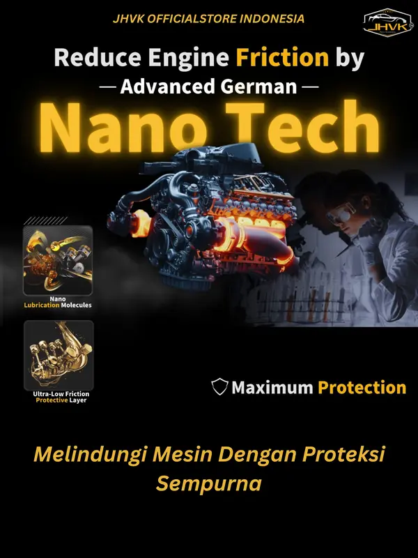 JHVK Pure Nano Synthetic Oil 600ml  ( original ) Paket 6 botol adiktif Oli mesin Diesel Gasoline mobil motor dan mesin2 lain nya Engine treatment additive 2