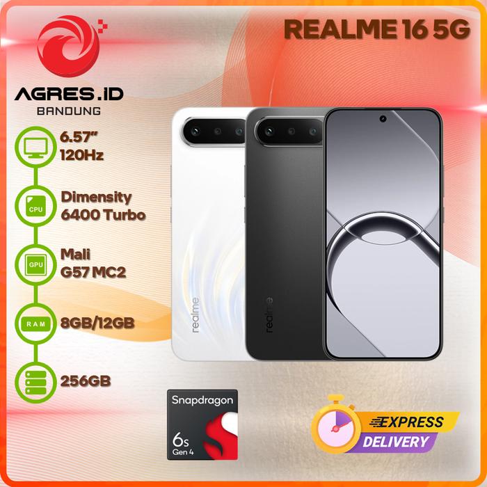 Gambar Realme 16 5G 8Gb/12Gb 256Gb 6.57" 120Hz Garansi Resmi Indonesia - AIR BLACK 8GB/256GB, NON BUNDLE dari Agres ID Bandung Kota Bandung Tokopedia