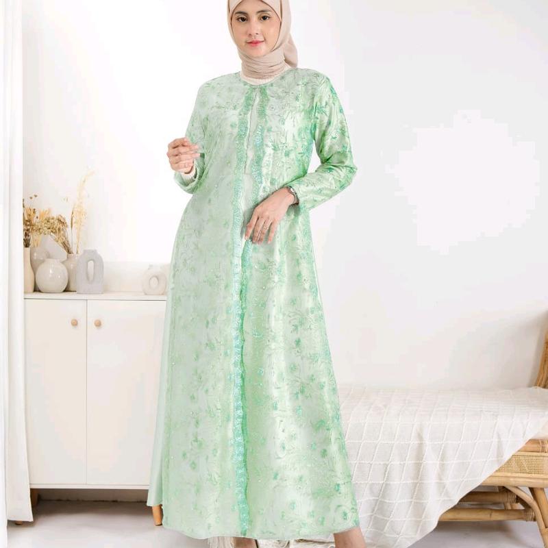 GAMIS PESTA BUSUI TERBARU / TERLARIS SIZE M-L-XL- XXL-STANDAR DAN JUMBO TANGAN FUL BURKAT ,BAHAN SATIN 2