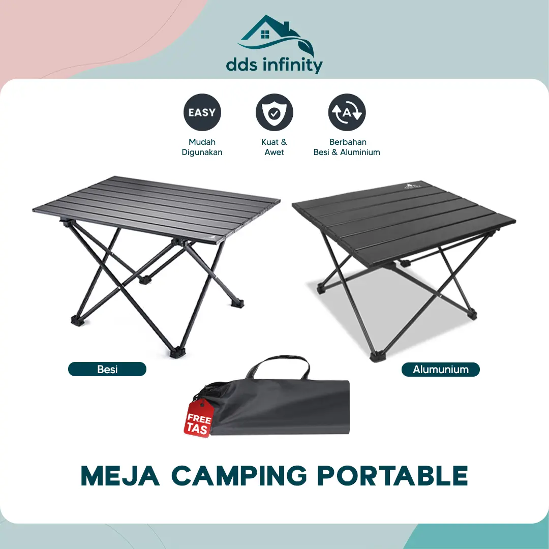 【COD】[DDSINFINITY] Meja Lipat Outdoor Aluminium Meja Lipat Camping Meja Portable