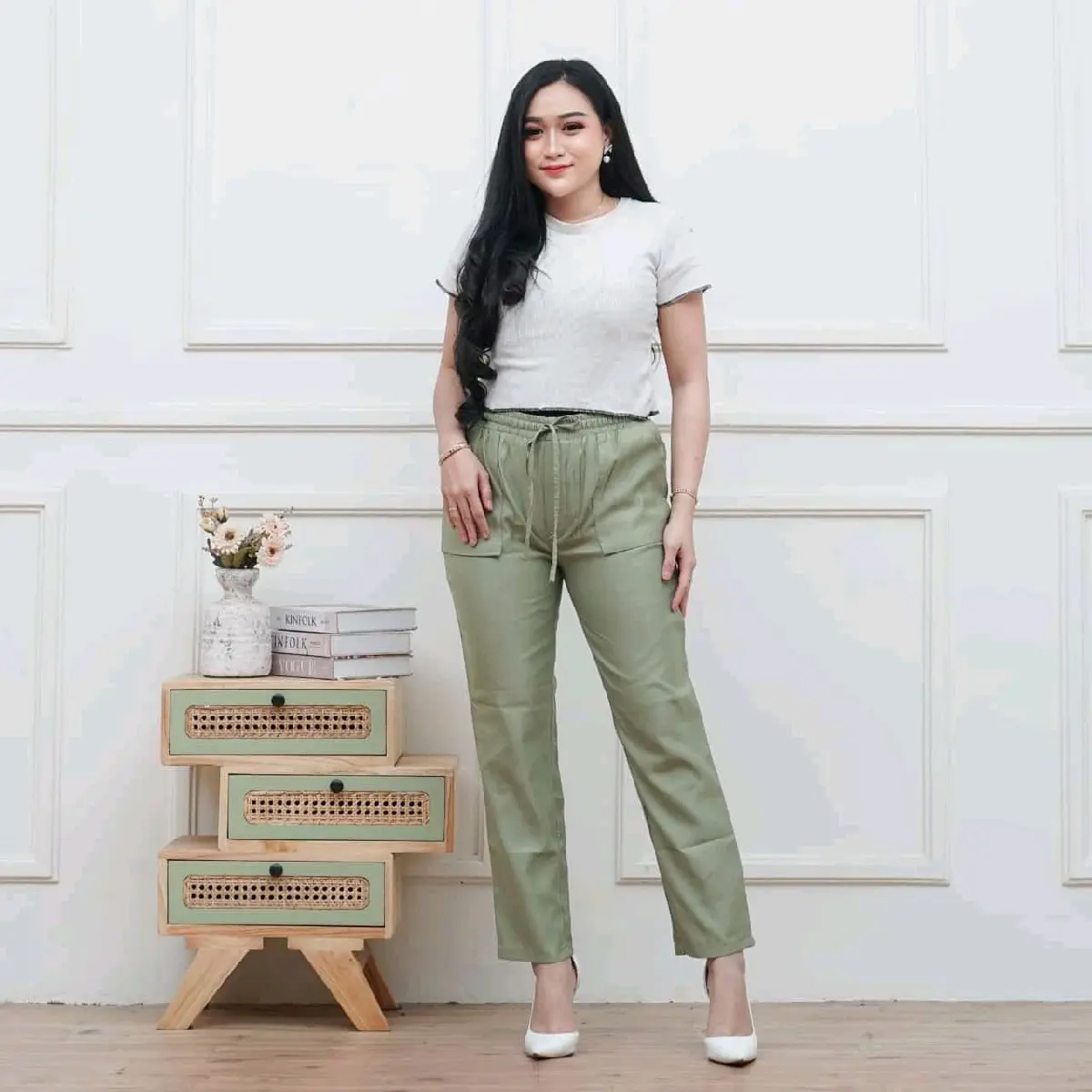 CELANA TERBARU WANITA/CELANA CARGO/CELANA WANITA REMAJA/CELANA MASA KINI Katun Panjang