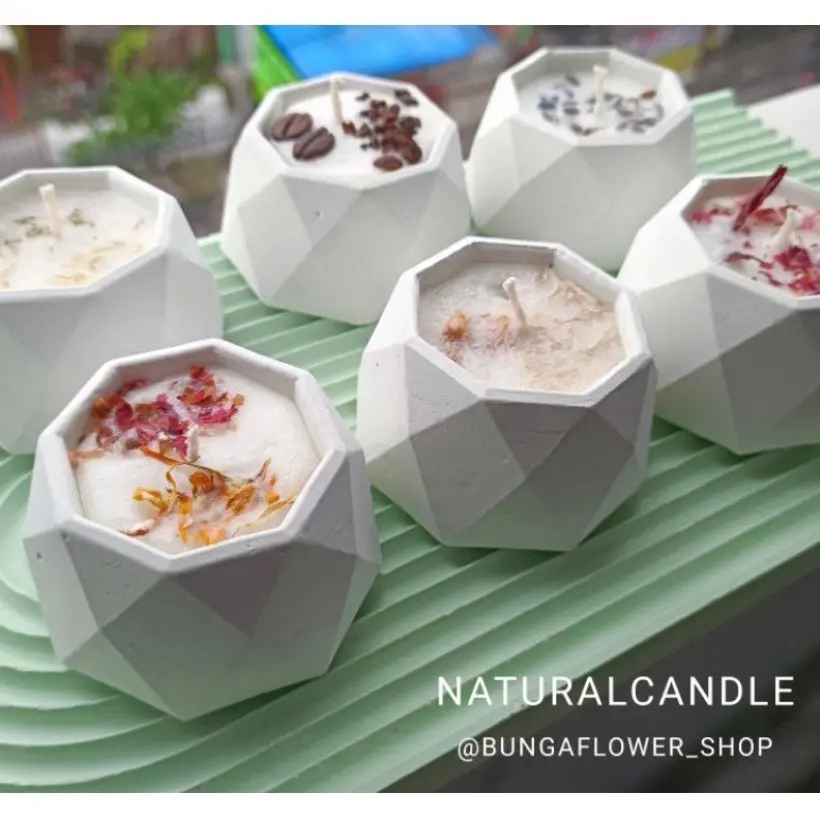 ￼[ Promo Termurah ] Lilin Aroma Terapi Aesthetic 30gr | Natural Scented Candle Premium Palm Wax Dried Flower | Souvenir | Gift