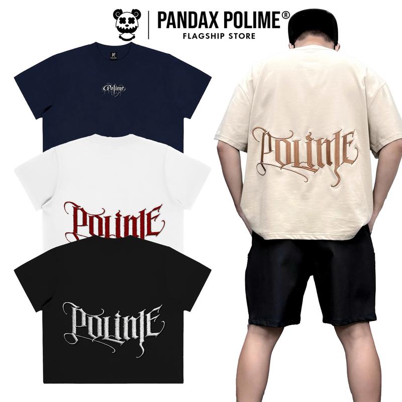 Áo phông thêu 3D big boxy tee local brand 280gsm form rộng bigsize ngắn tay lỡ cotton 2 chiều cặp đôi nam nữ chữ thêu đắp hack dáng pandaxvn polime Menswear Cổ Tròn