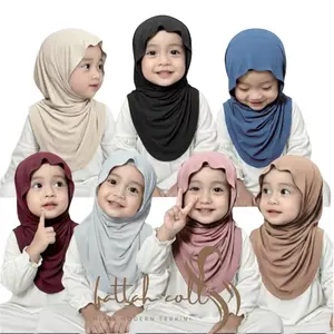 Hijab Meleyot Instan Anak Bergo Huma 3- 6 Tahun Jiso Meleyot Instan Spandek Jersey 4 Model Best Seller //Viral Bergo Anak