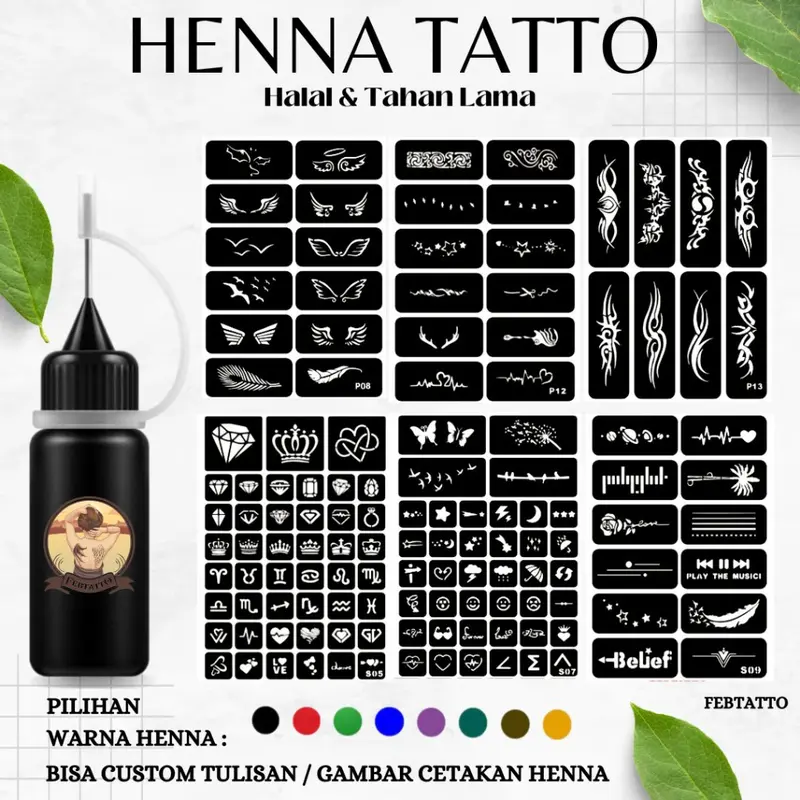 Henna Tato Halal Tahan Lama Bisa Custom Hena Kit 10ml HEN 204 - E25 2