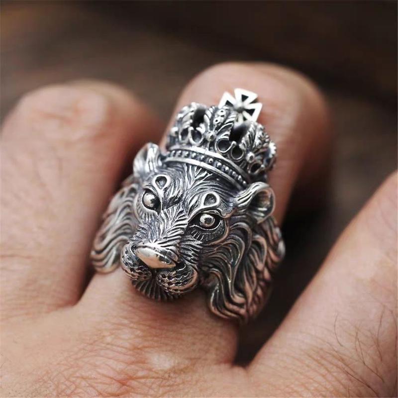 CINCIN TITANIUM MODEL KEPALA SHENLONG DRAGON BALL Aksesoris Silver Stainless Rings 4