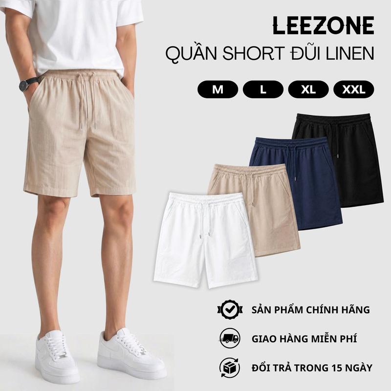 Quần short nam ROWAY, chất liệu linen cotton | Quần short dệt cạp chun