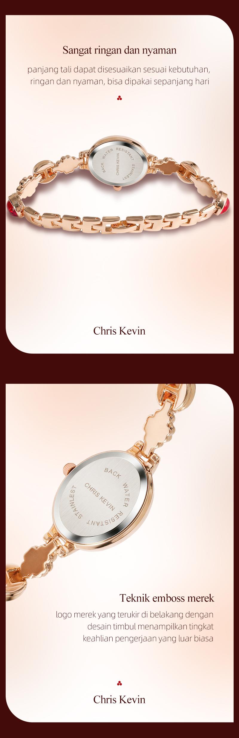 CHRIS KEVIN[COD]jam tangan wanita bergaya klasik retro, elegan, mewah ringan, tahan air, dengan desain perhiasan yang anggun