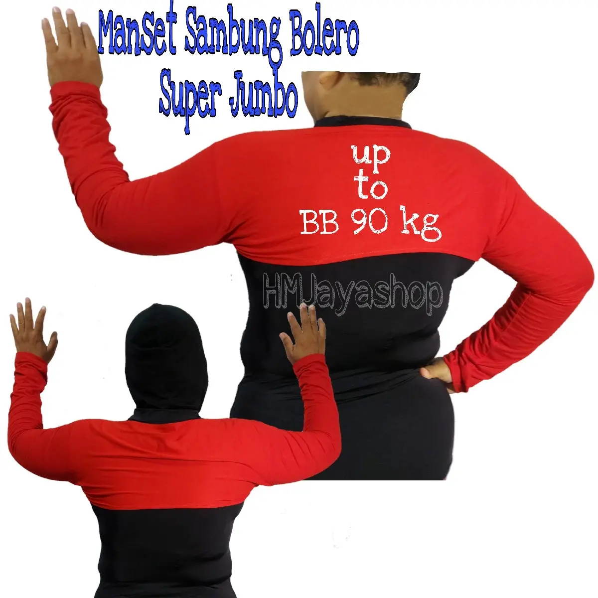 Manset Tangan Panjang Sambung Bolero Super Jumbo Big Size Polos bahan Rayon