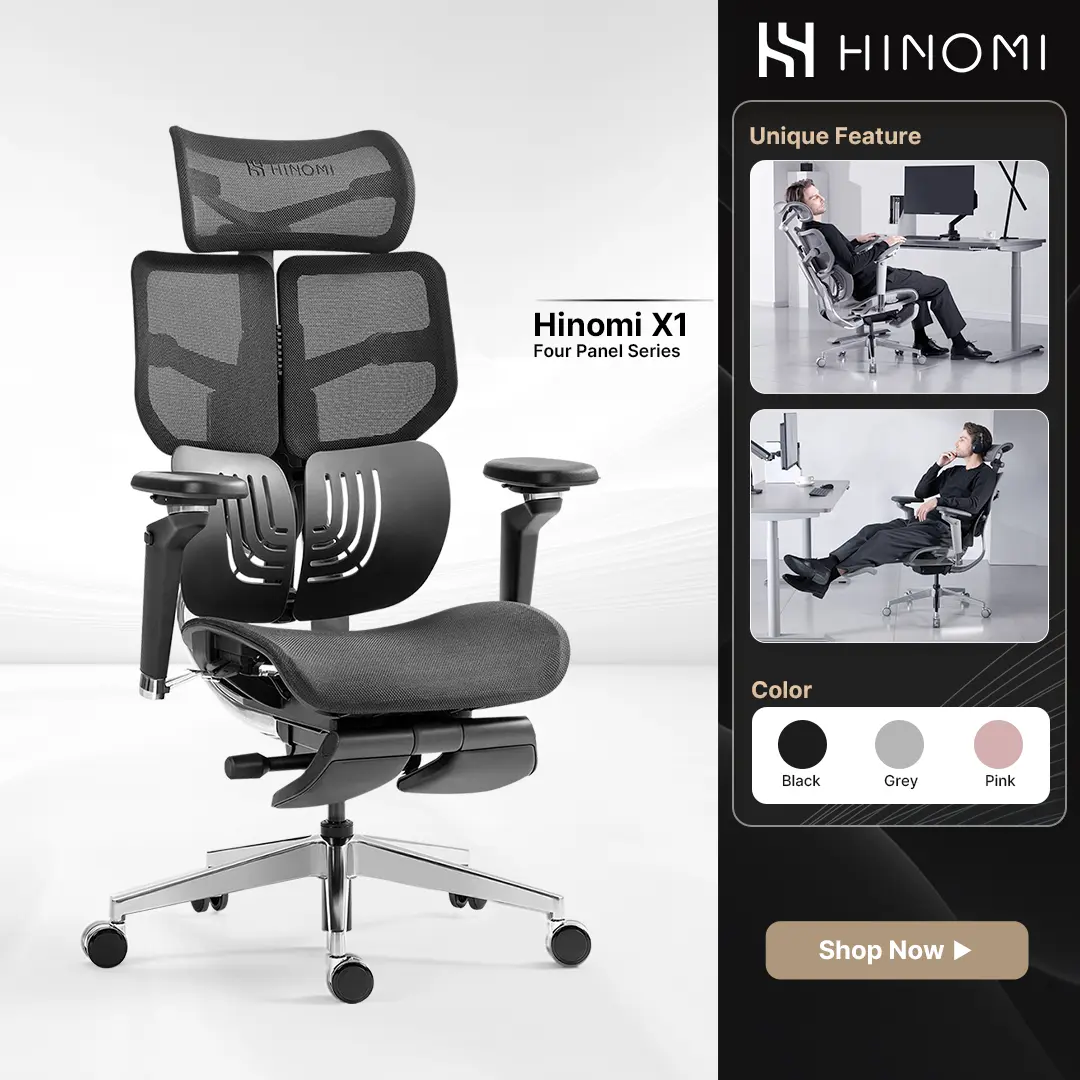 Hinomi X1 Fully Customisable Mesh Ergonomic Office Chair / Computer Chair / Study Gaming Chair / Mesh Chair With 3D Back Support For Home
