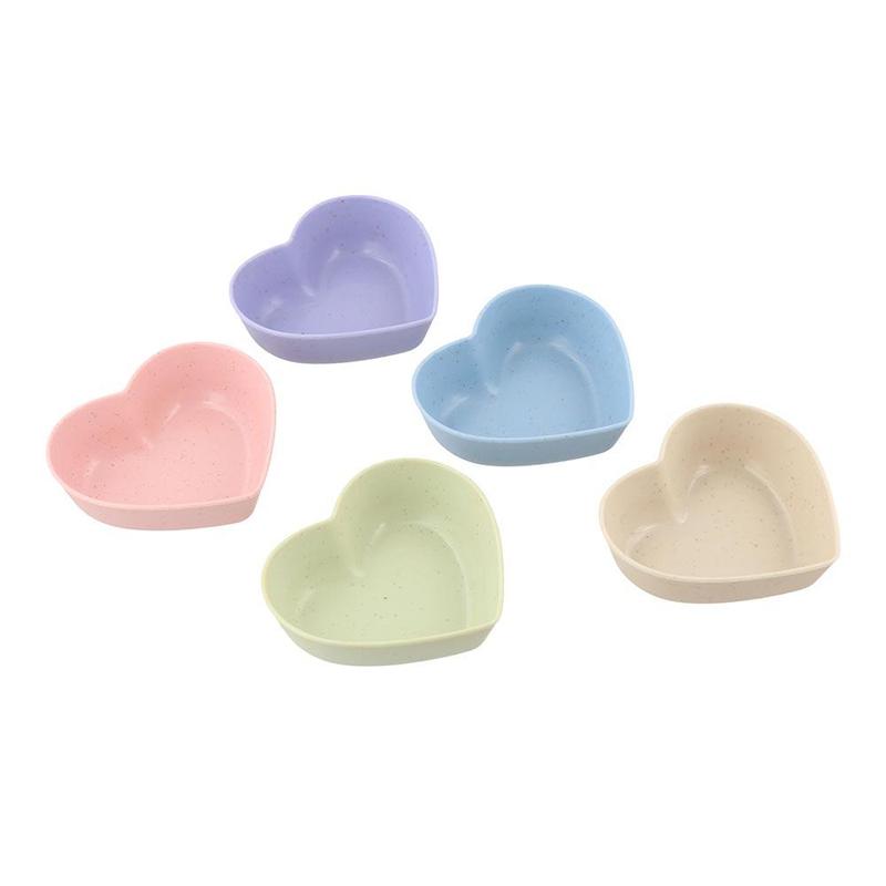 Creative Wheat Straw Heart Shape Seasoning Dish Mini Washable Salted Cabbage Dish Unbreakable Nordic Style Soy Sauce Dishes Home 0