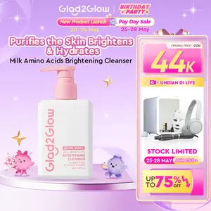Glad2Glow Milk Cleanser Amino Acids Deep Cleansing Softly facial wash gentle | face wash low ph Brighten Skin Maintain Barrier menjaga kulit Membersihkan Wajah sabun cuci muka mencerahkan wajah kusam | pembersih wajah tone glow