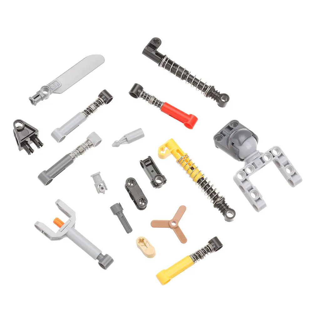 Universal Technology Building Blocks Drive Steering Rod Connector Wheel Push Technical Parts Bricks Shock Absorber