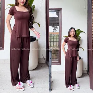 Maheera - Zora Setelan Celana Panjang + Atasan Knit Premium Wanita Kulot Top Baju Dewasa Spandek