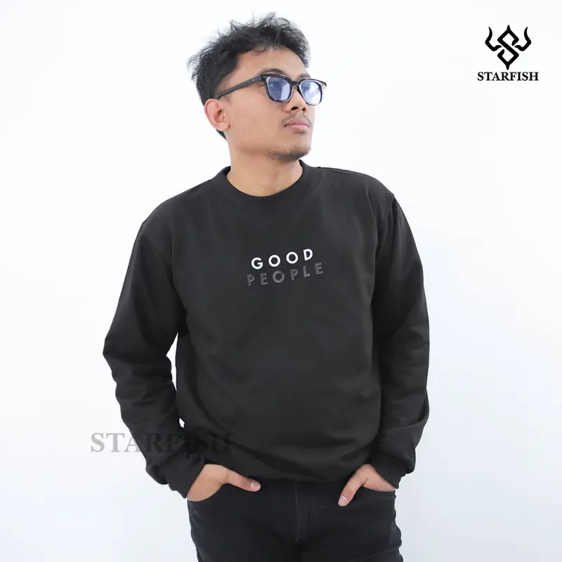 STARFISH SWEATER BASIC SABLON GLOW IN THE DARK GOOD PEOPLE SIZE M&XXL (PRIA & WANITA) 6