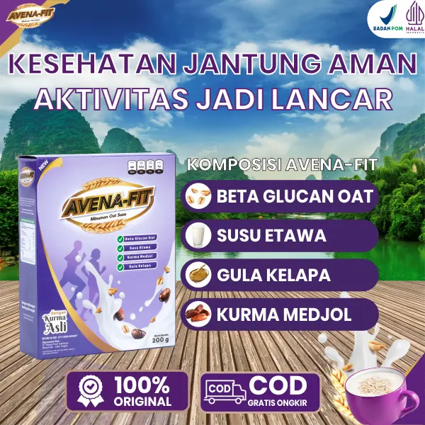 1 Box Avenafit Oatmeal Susu Kurma Untuk Masalah Jantung | BPOM & Halal MUI [ BISA COD ] oats Granola