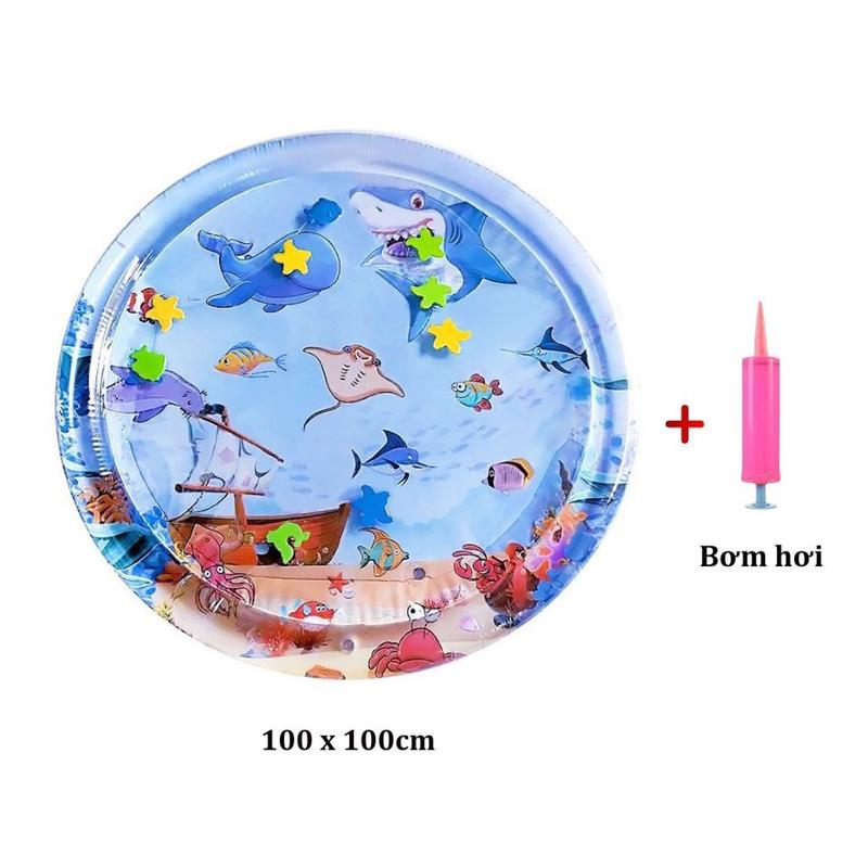 [TẶNG BƠM ĐƯỜNG KÍNH 105CM] Thảm Nước Nhún 1m Cho Bé Đệm Nước Mát Mùa Hè Đại Dương Cho Bé 3