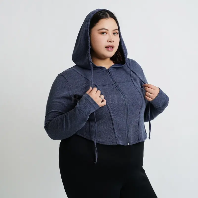 Bigins - Meira Knit Jacket/Atasan Jumbo Wanita/Atasan Big Size/Atasan Jacket Wanita - JJP024 0