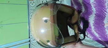 Product Review of HELM BOGO DEWASA KACA PILOT CLEAR MODEL HIJAB RETRO PRIA WANITA LIST BUSA COKLAT FULL LEHER SNI TERBARU MOTORCYCLE from 𝓓**💕 3