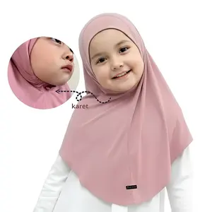 Hijab Anak Malika Dagu Karet JERSEY Kerudung Instan Bahan Super Premium Lembut Flowly untuk Anak 2-13 Tahun Hijab Muslim Fashion Muslim