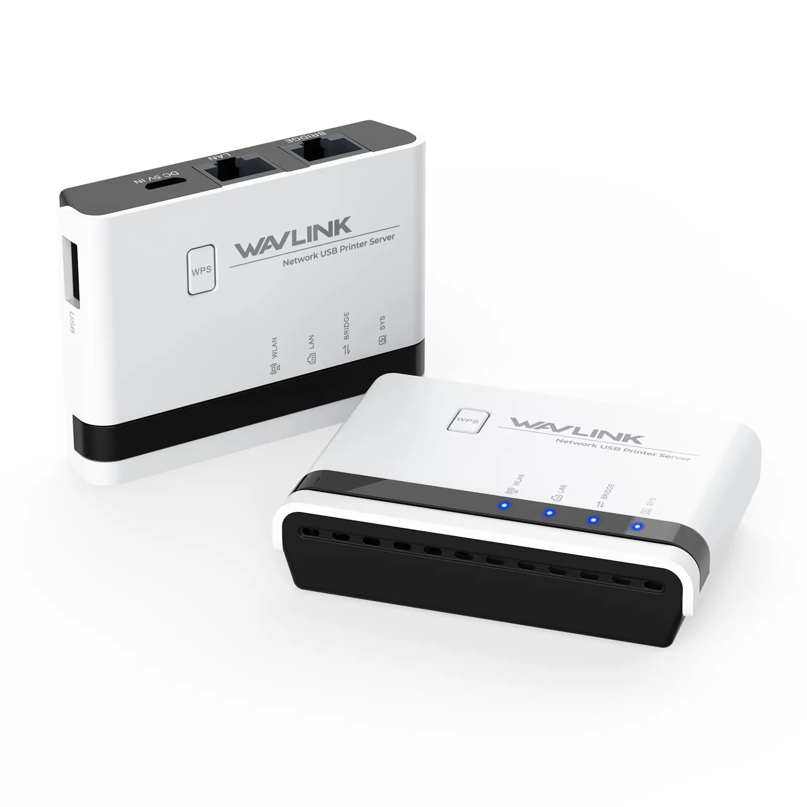 Server Cetak Nirkabel USB WAVLINK, Server Cetak WiFi dengan LAN/Jembatan 10/100Mbps, USB2.0 480Mbps, Mendukung Mode Berkabel/Nirkabel/Standard, Kompatibel dengan Windows/Mac dan Semua Printer yang didukung RAW