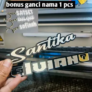 emblem custom nama timbul premium bonus ganci nama