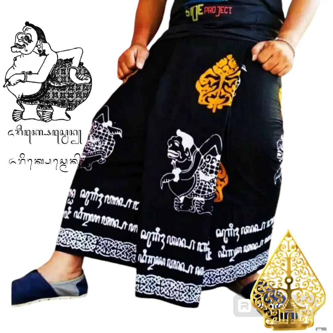 SARUNG BATIK WAYANG SOSROKARTONO SARUNG HANACARAKA Katun Hitam Pekalongan Muslim Dewasa  Santri sarung  semar sarung pria dewasa sarung  batik