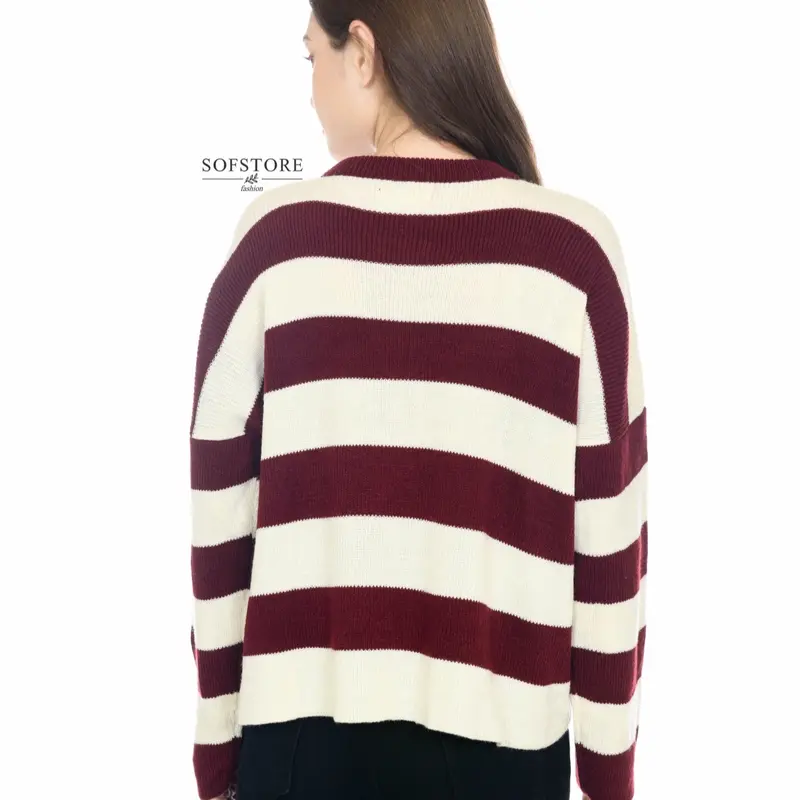 ALINE Stripe Cardigan Knitwear Oversize Bahan Rajut Premium Tebal Atasan Wanita 7